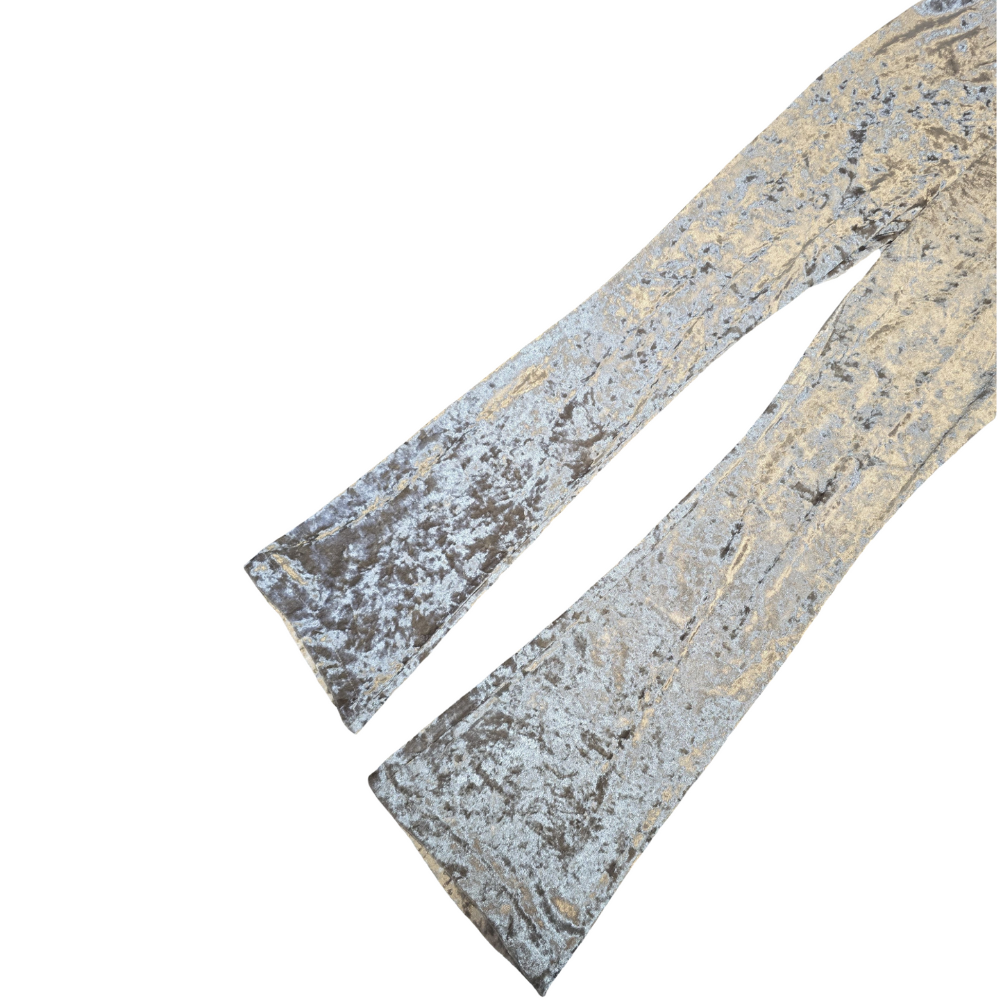 Topshop Silver Velvet Flared Leggings – High Waisted – Size 8