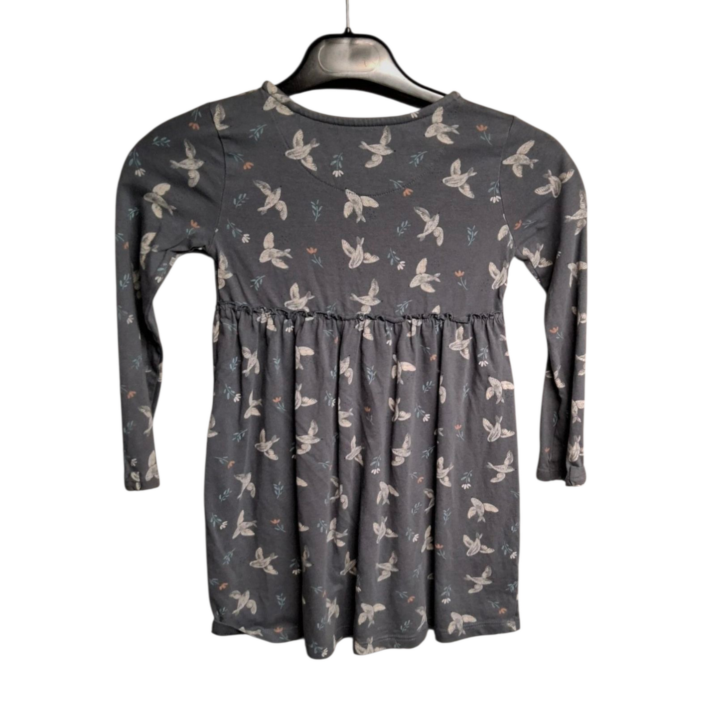 Tu Girls Navy Bird Print Dress – Age 4-5 Years – 100% Cotton