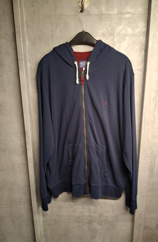 Men’s Joules Navy & Burgundy Zip Up Hoodie – Size 2XL

