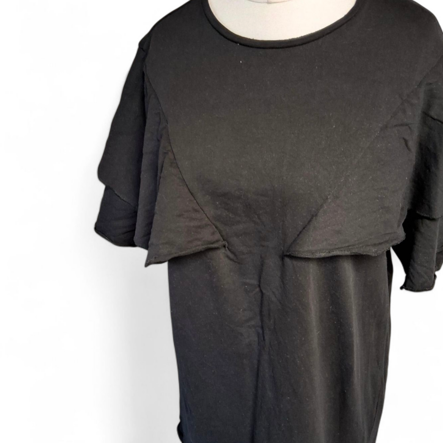 Zara Black Cotton T-Shirt Mini Dress – Euro L – UK size 12/14 Fit – 100% Cotton