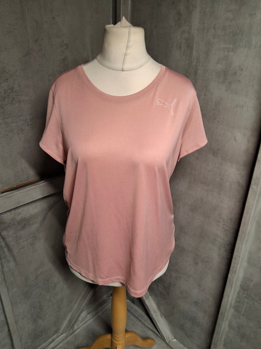 Puma Pink Logo T-Shirt – Size UK 14
