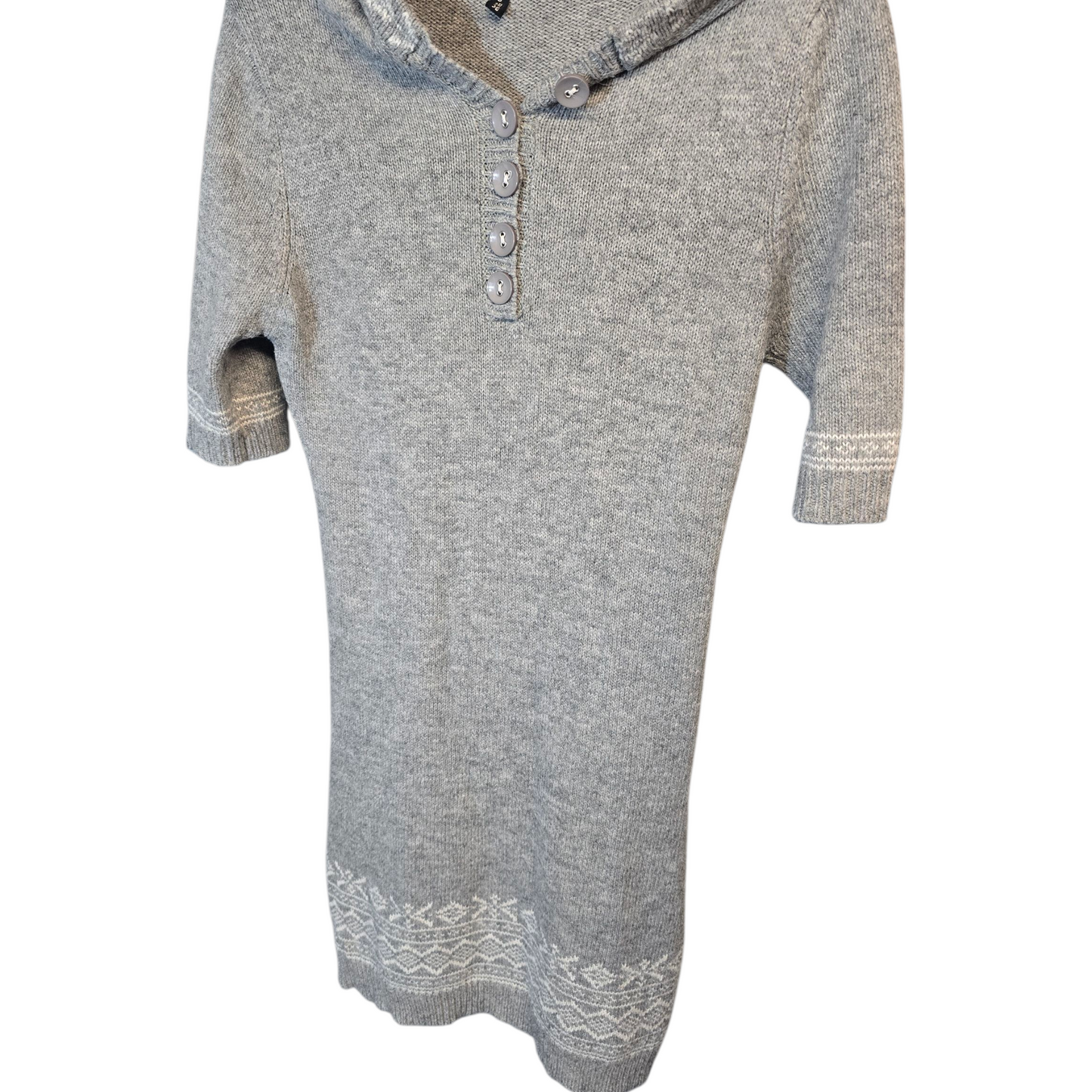 Brave Soul Grey Knitted Hooded Jumper Dress (Size 10)
