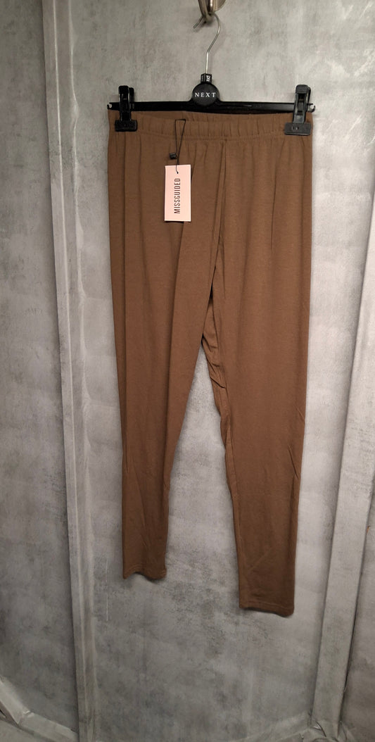 Missguided brown cotton leggings – size 12 NWT

