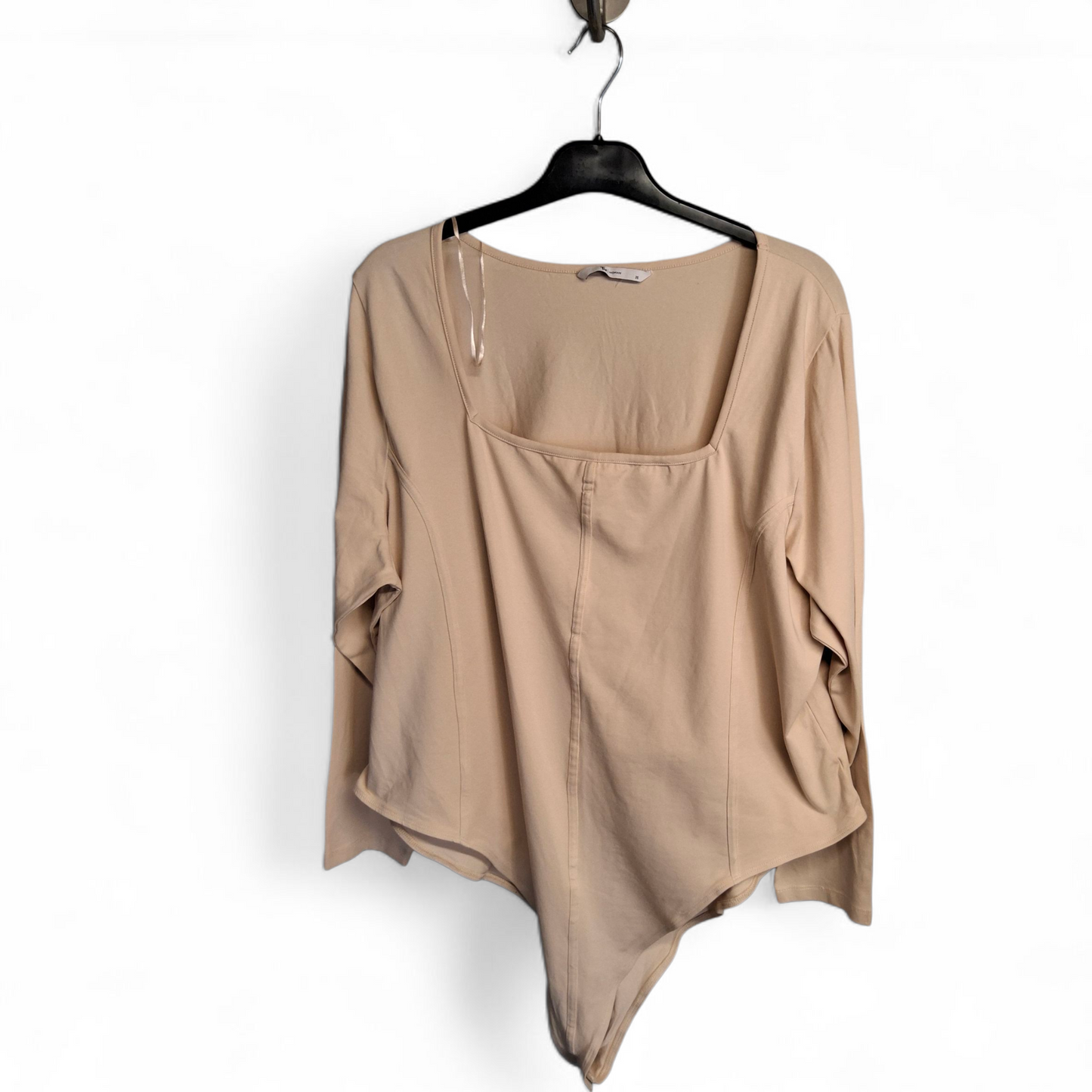 Tu Beige Square Neck Long Sleeve Bodysuit – Size 26 – Stretch Cotton