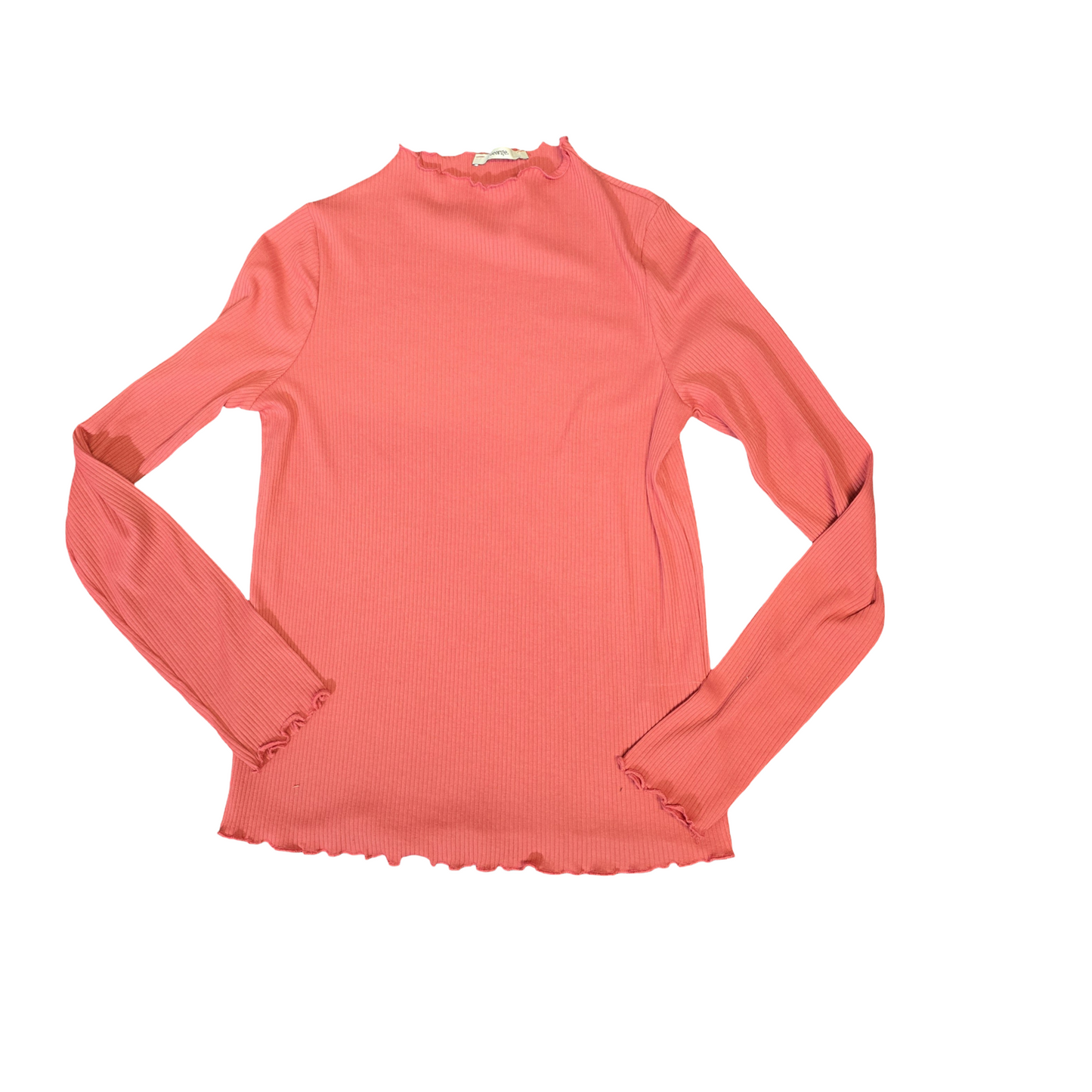 George Pink/Coral Ribbed High Neck Long Sleeve Top – Size 10