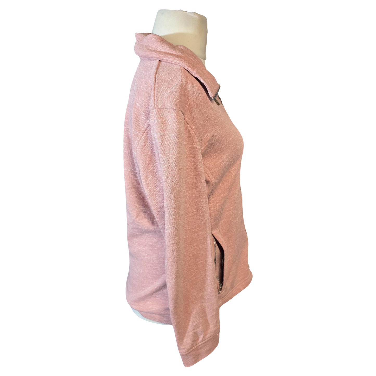Regatta Light Pink Zip-Up Lightweight Jumper – UK size 12 – Drawstring Collar & Pockets