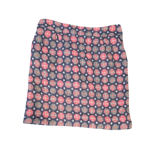 Boden Navy & Pink Wool Mini Skirt – UK 12 – Lined With Pockets