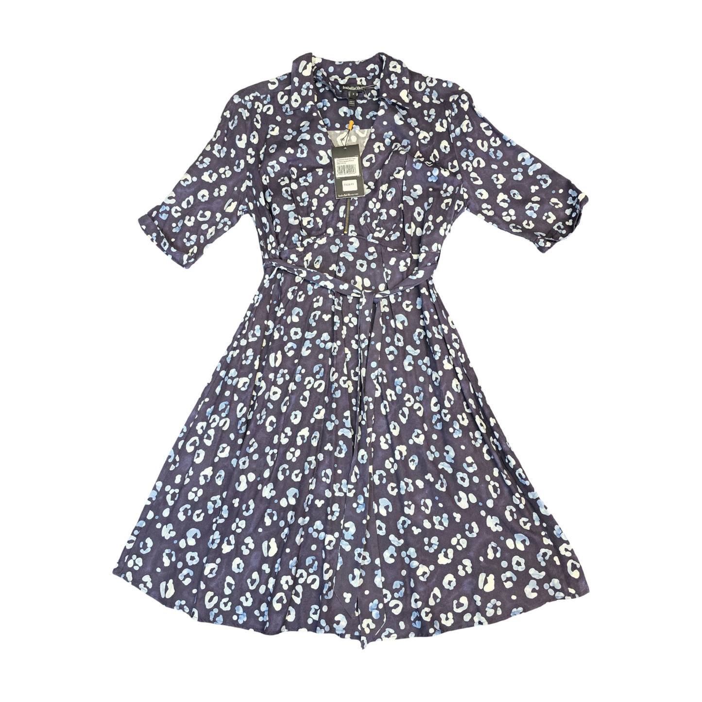 Isabella Oliver 'Halesworth' Maternity Dress Navy Size 6/8 US 3 Animal Print Short Sleeved New