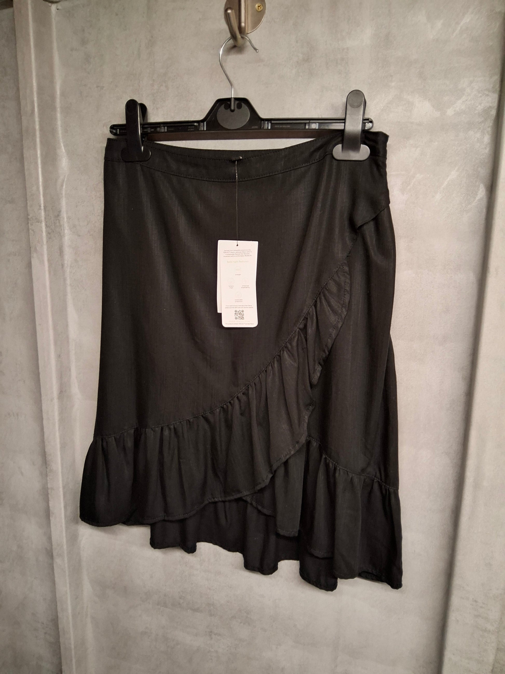 Next Black Frill Wrap Skirt | Size 8 | NWT | 100% Tencel Lyocell