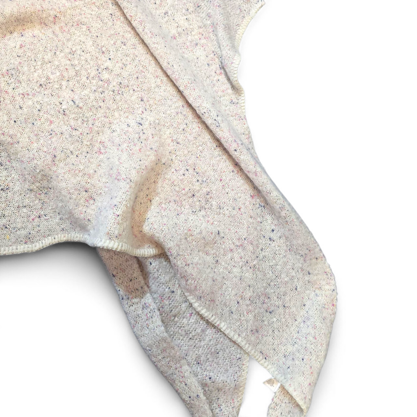 F&F Cream Knitted Shawl – Speckled Pink & Blue Design – Cosy Wrap Style