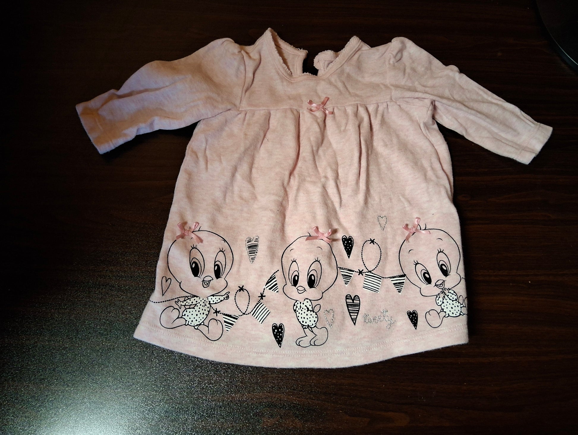 George Girls Pink Tweety Print Long Sleeve T-Shirt – 3–6 Months – 100% Cotton