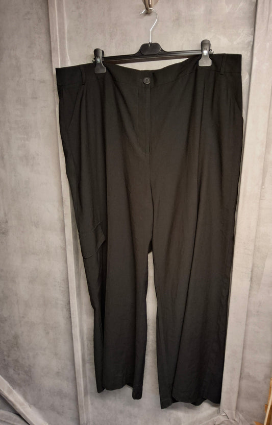 🖤 George Wide-Leg Black Trousers – Size 24 & Serving Drama 🖤