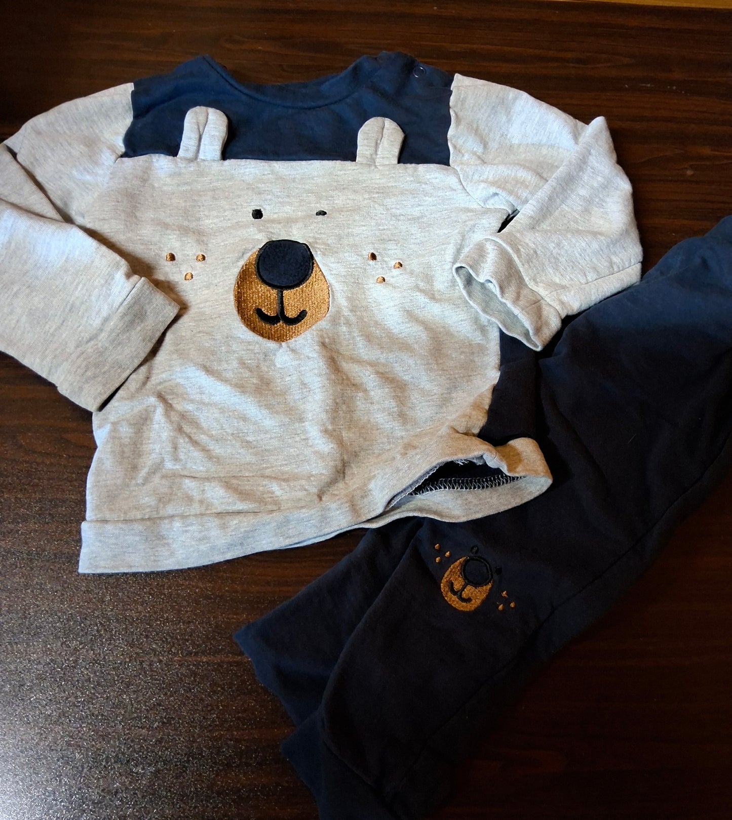 Pep & Co Boys Navy & Grey Jumper & Joggers Set – 18/24 Months – Cotton