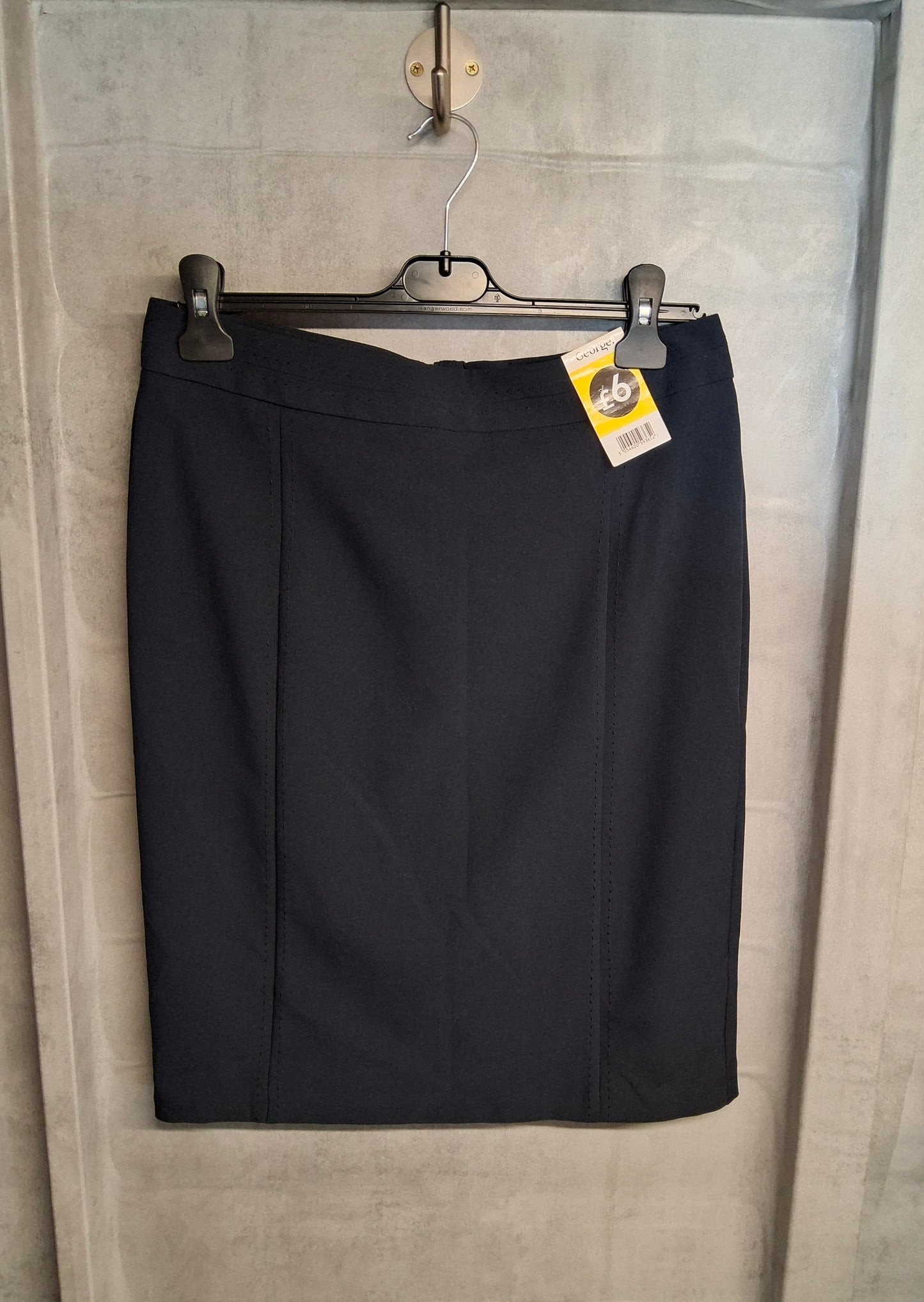 George Navy A-Line Knee Length Skirt – Size 12 – 100% Polyester – NWT