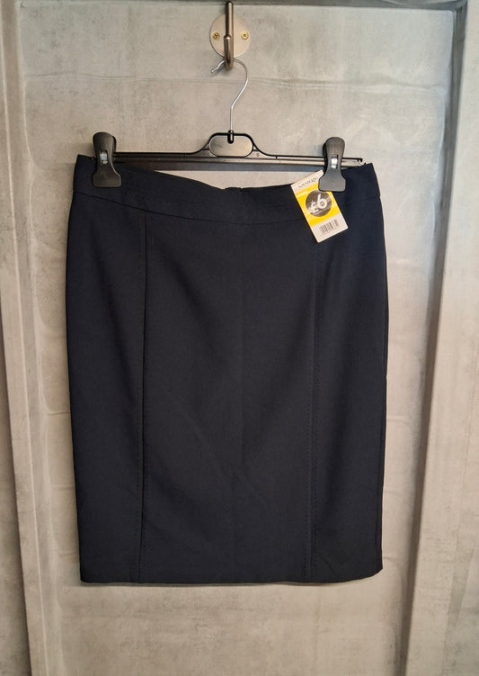 George Navy A-Line Knee Length Skirt – Size 12 – 100% Polyester – NWT