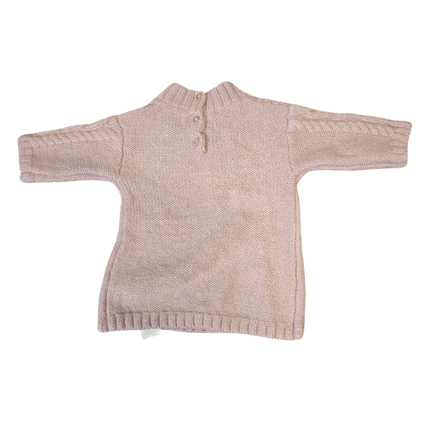 Primark Pink Glitter Jumper Dress – 0–3 Months Girls – Acrylic Blend