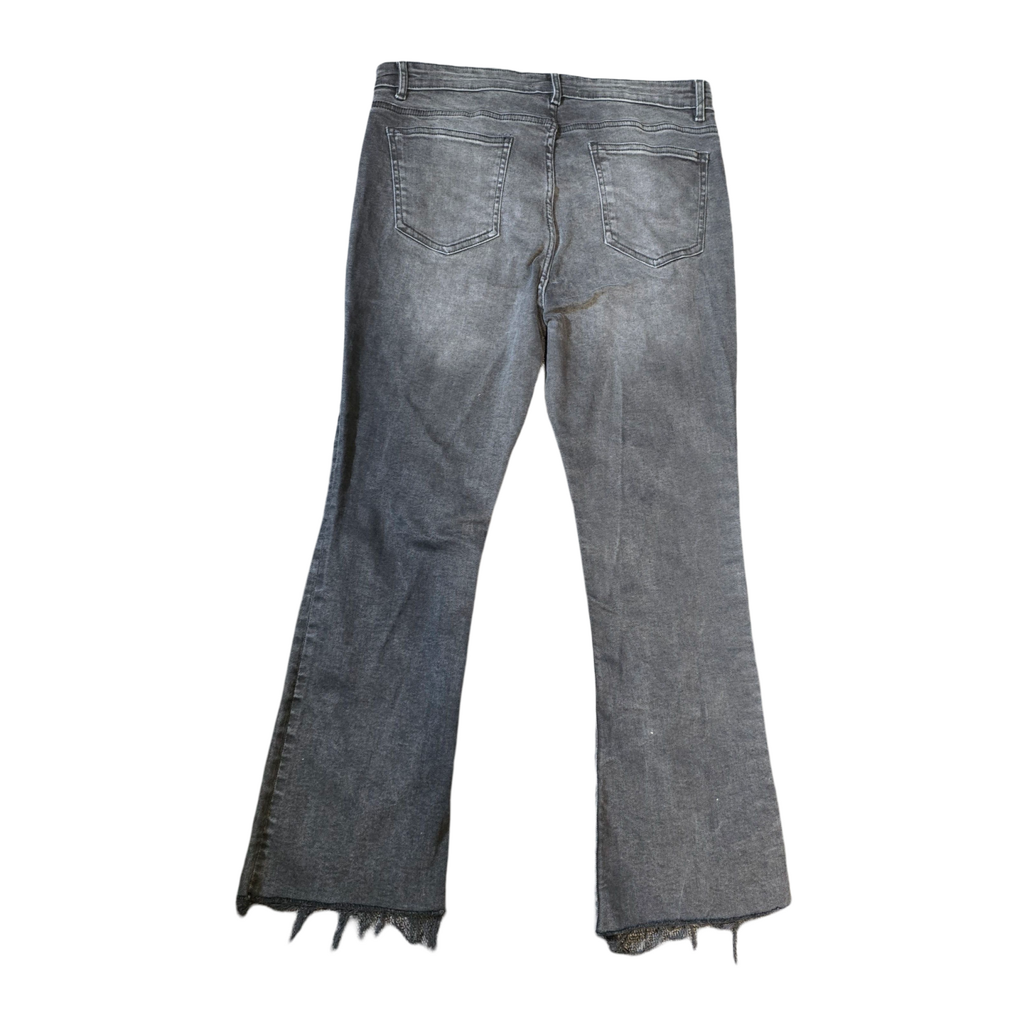 Primark Black Bootcut Jeans with Frayed Hems – Size 16