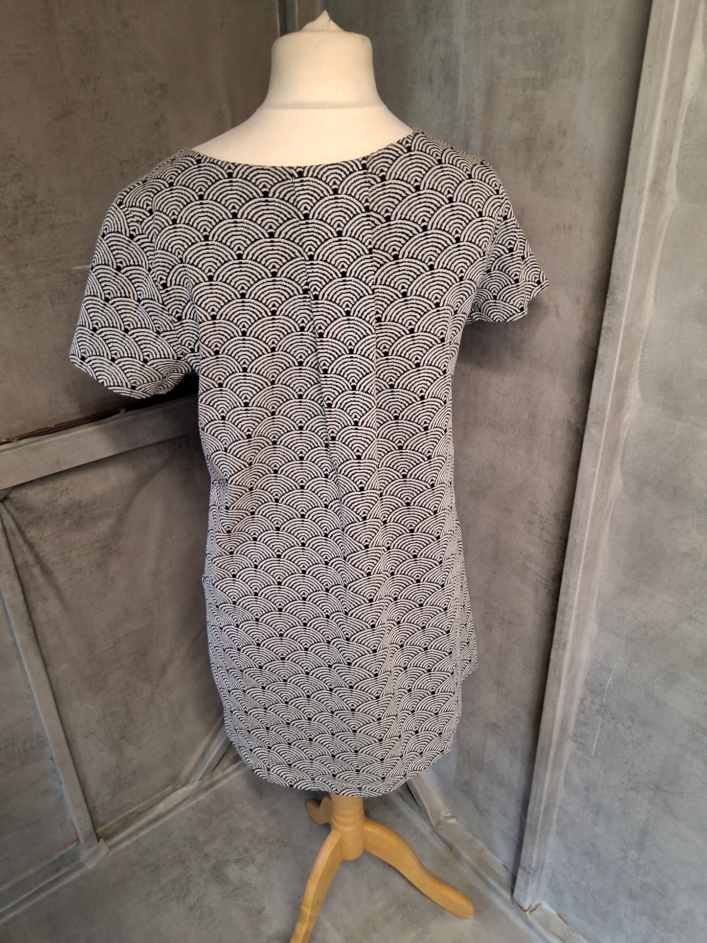 White Stuff Black & White Patterned Pocket Dress – Size 14