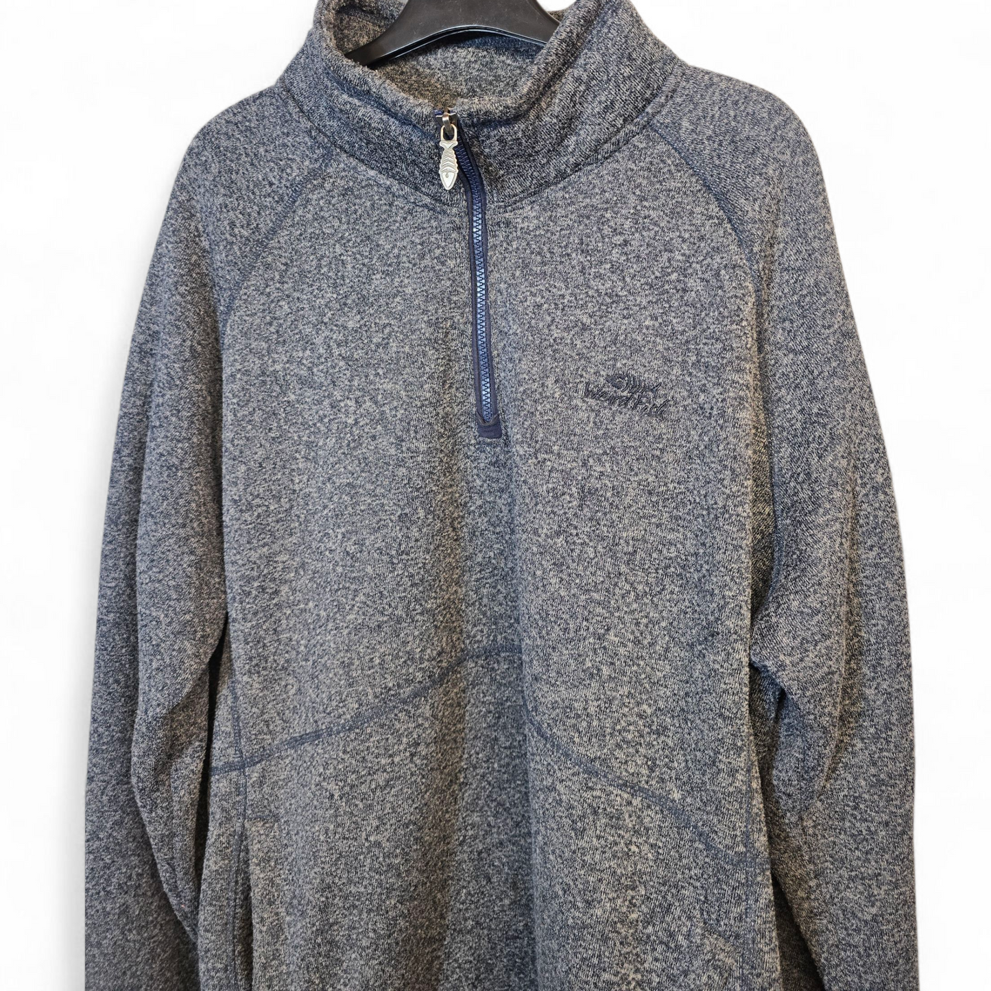 Weird Fish Navy/Grey ¼ Zip Thick Fleece Jumper – Men’s Size XL – Pockets & Logo