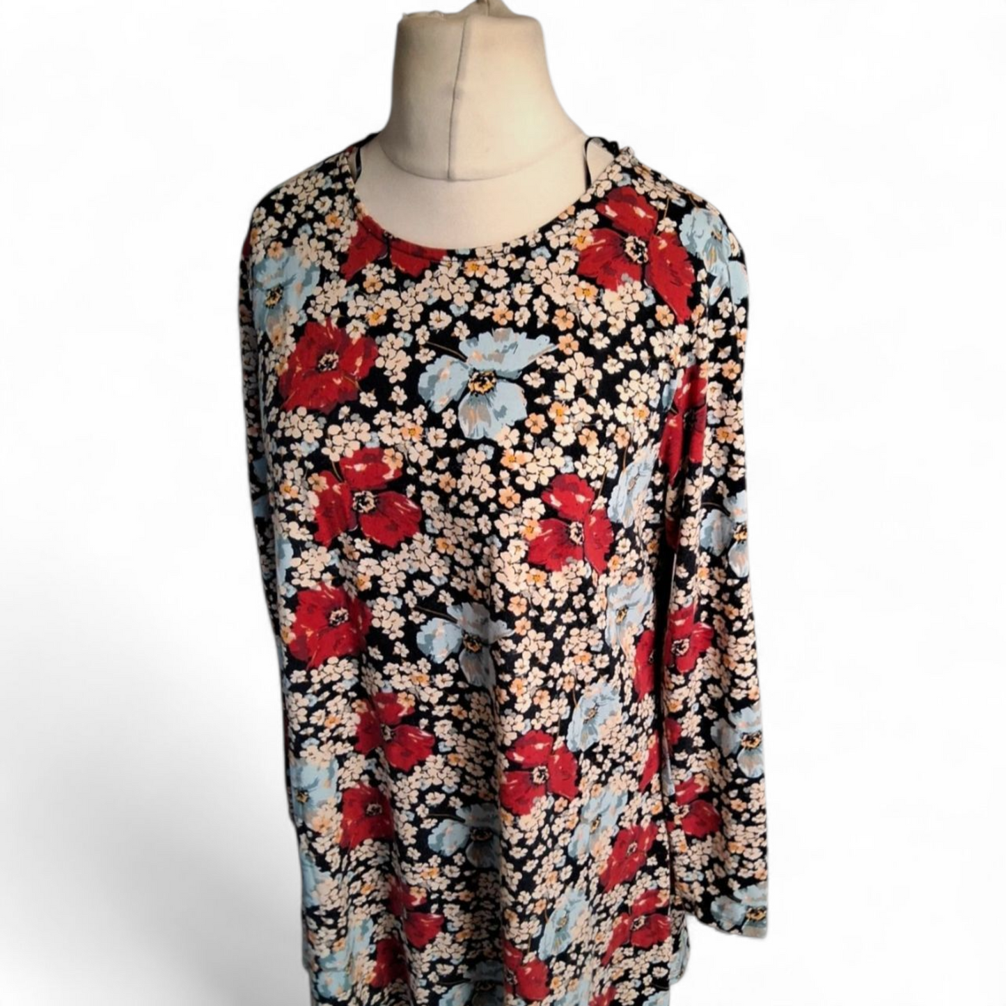 Tu Multicoloured Long Sleeve Longline T-Shirt – Size 14