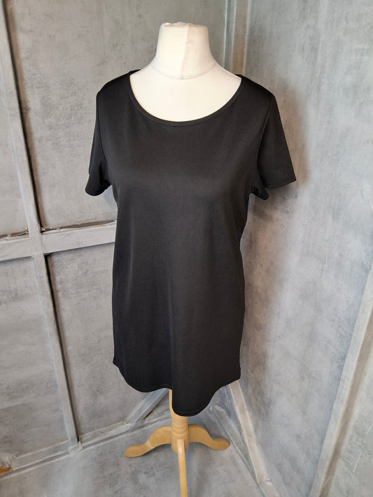 Missguided Black T-Shirt Mini Dress – Size 12 | Effortless & Easy ✨🖤