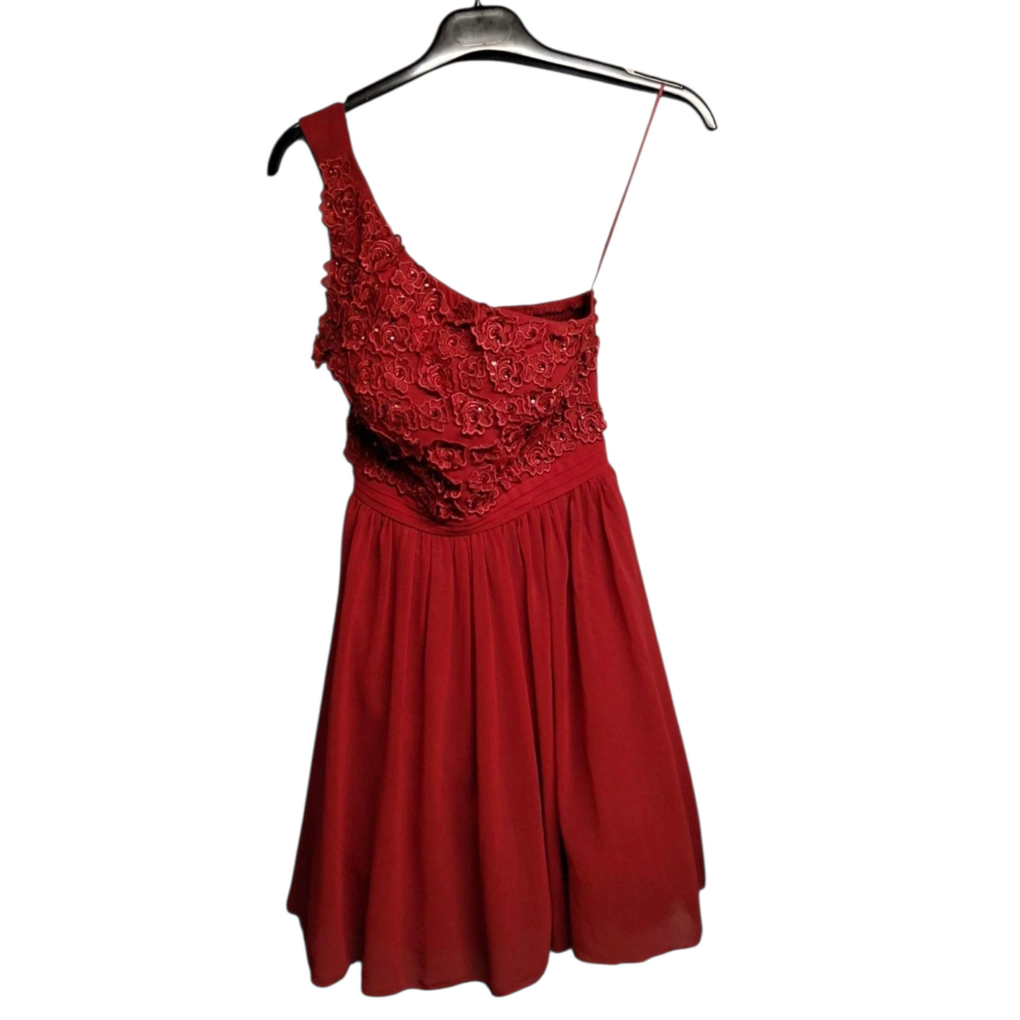 Little Mistress Red One-Shoulder Embellished Mini Dress – Size 6 – NWT