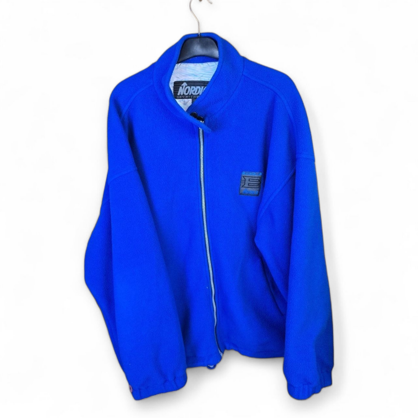 Men's Vintage 90s Nordica Blue Fleece Jacket  S50 Insulated Zip Closure Outdoor