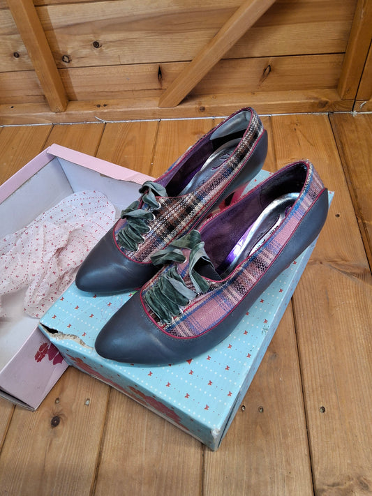 🌸 Irregular Choice / Poetic Licence Tartan Heels – UK 5 / EU 38 🌸