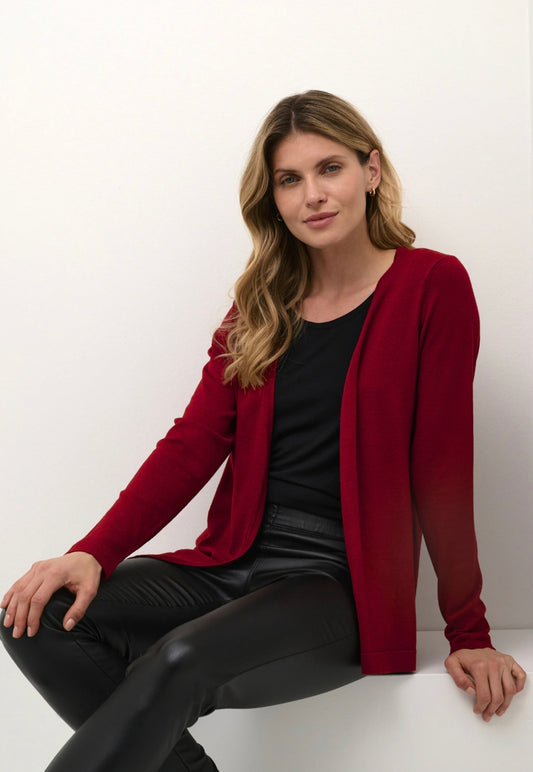 Kaffe Red Open Cardigan – Size Small (UK size 10/12)