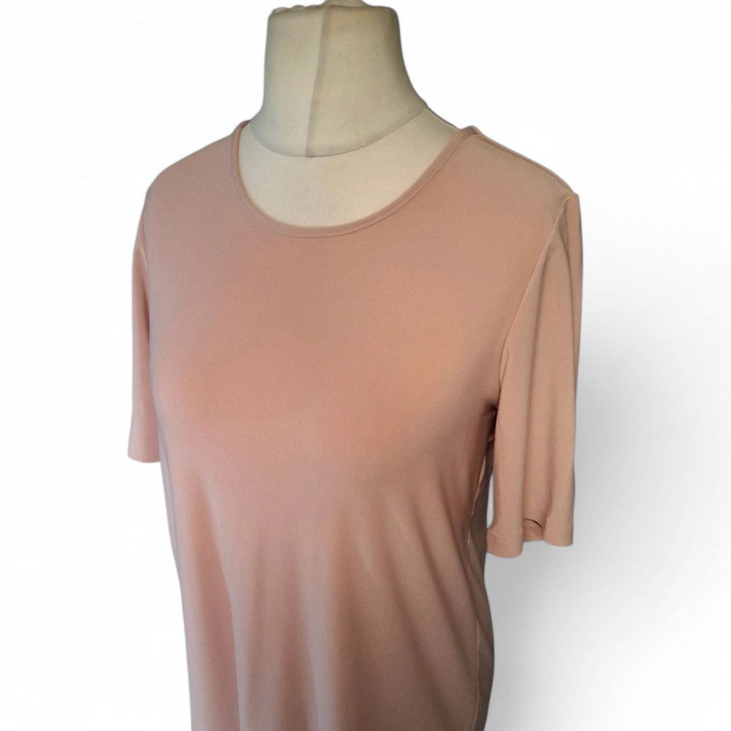 Nina Leonard Dusky Pink Lace Hem Mini Dress / Long Top – Size S (UK size 10/12)