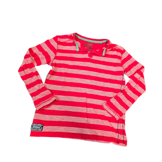 Tu Red & White Striped Long Sleeve Tee – Age 8 Years – 100% Cotton Boys