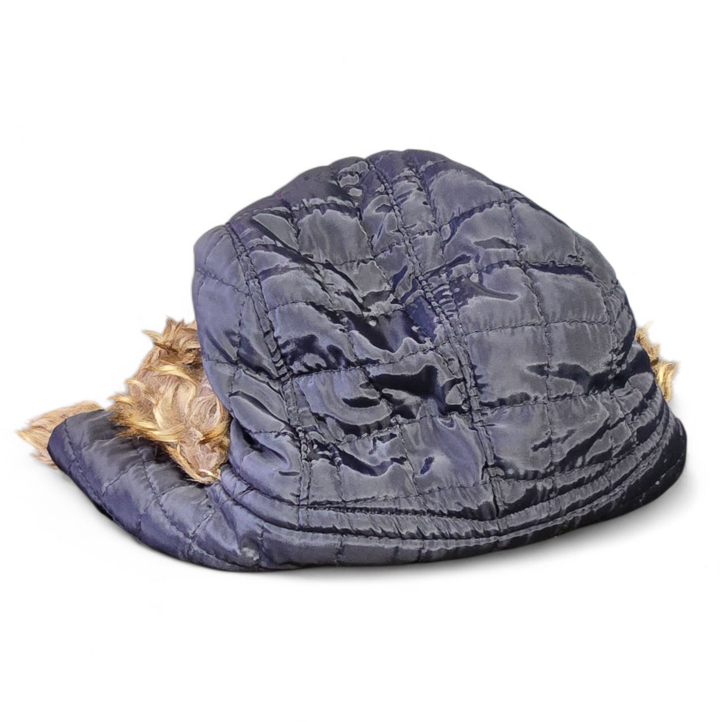 Matalan Navy Quilted Winter Hat with Faux Fur – Boys 3–6 Years