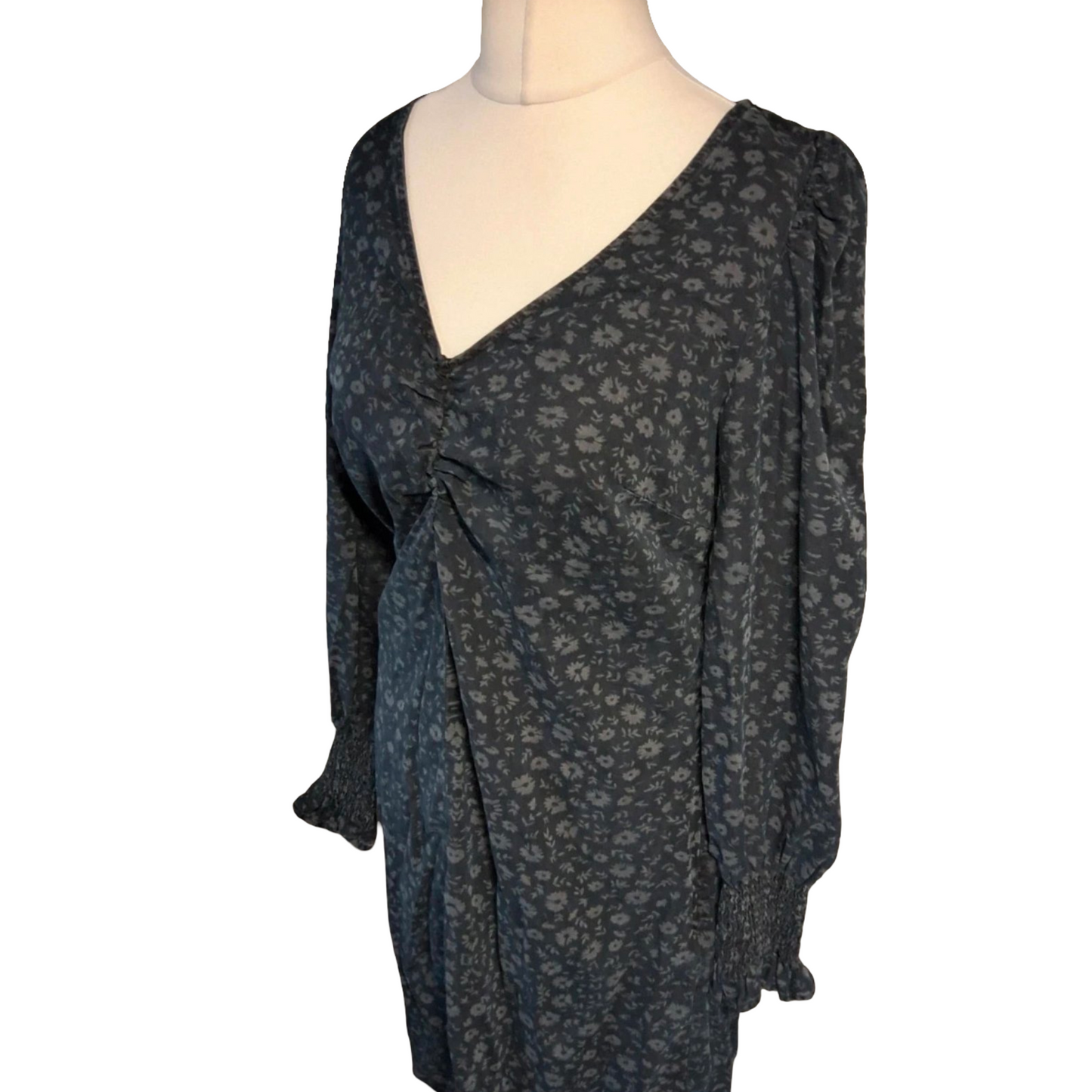 Next Blue Floral Midi Dress – Size 12 – 100% Tencel