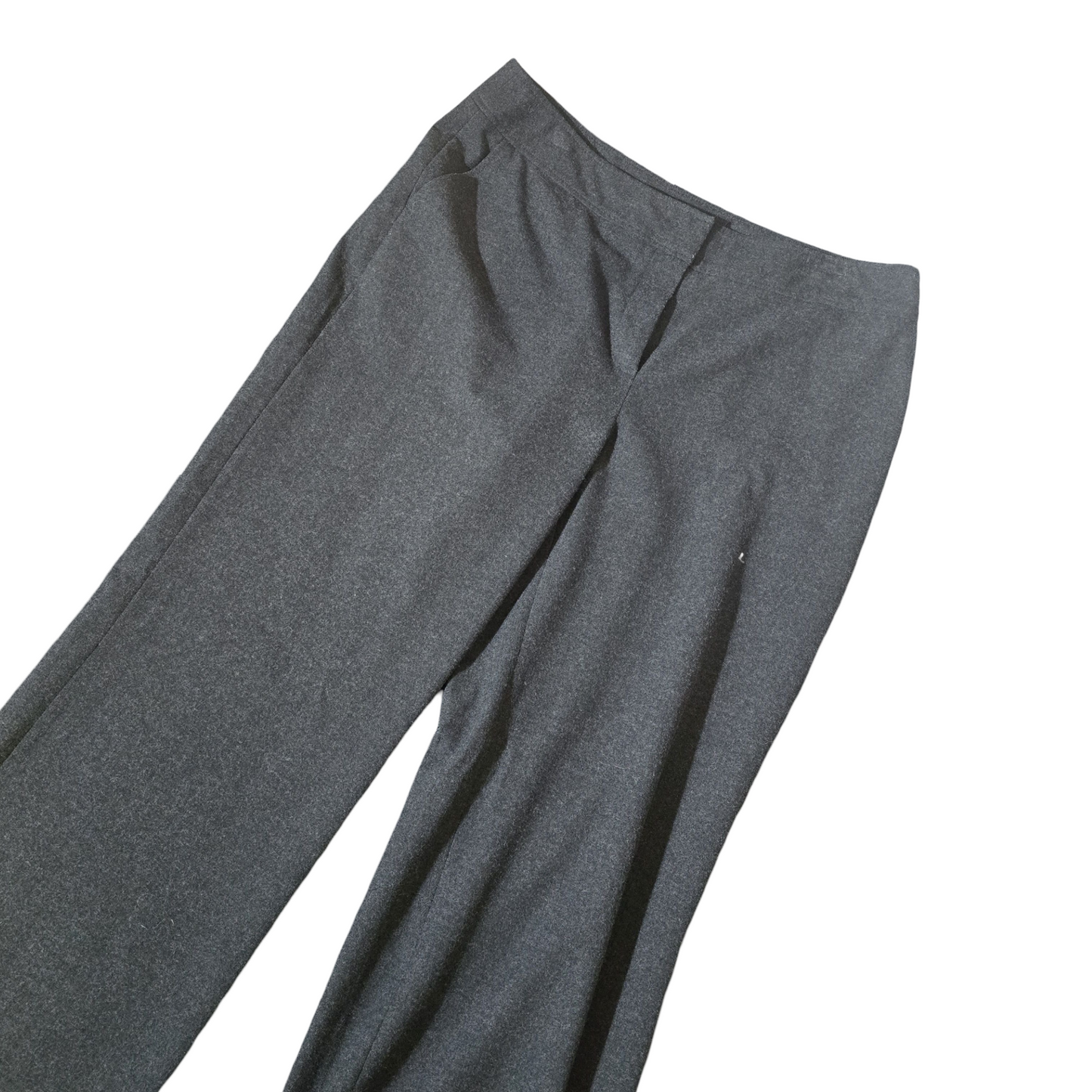 East Grey Flared Leg High Waist Trousers – Size 14 – Polyester & Viscose