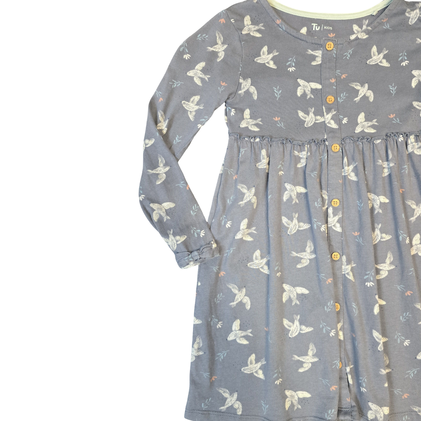 Navy Dress Age 4-5years Girls Tu Bird Print