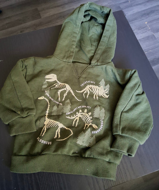 Primark Green Dinosaur Hoodie – Boys 9–12 Months – Cotton Blend 🦖