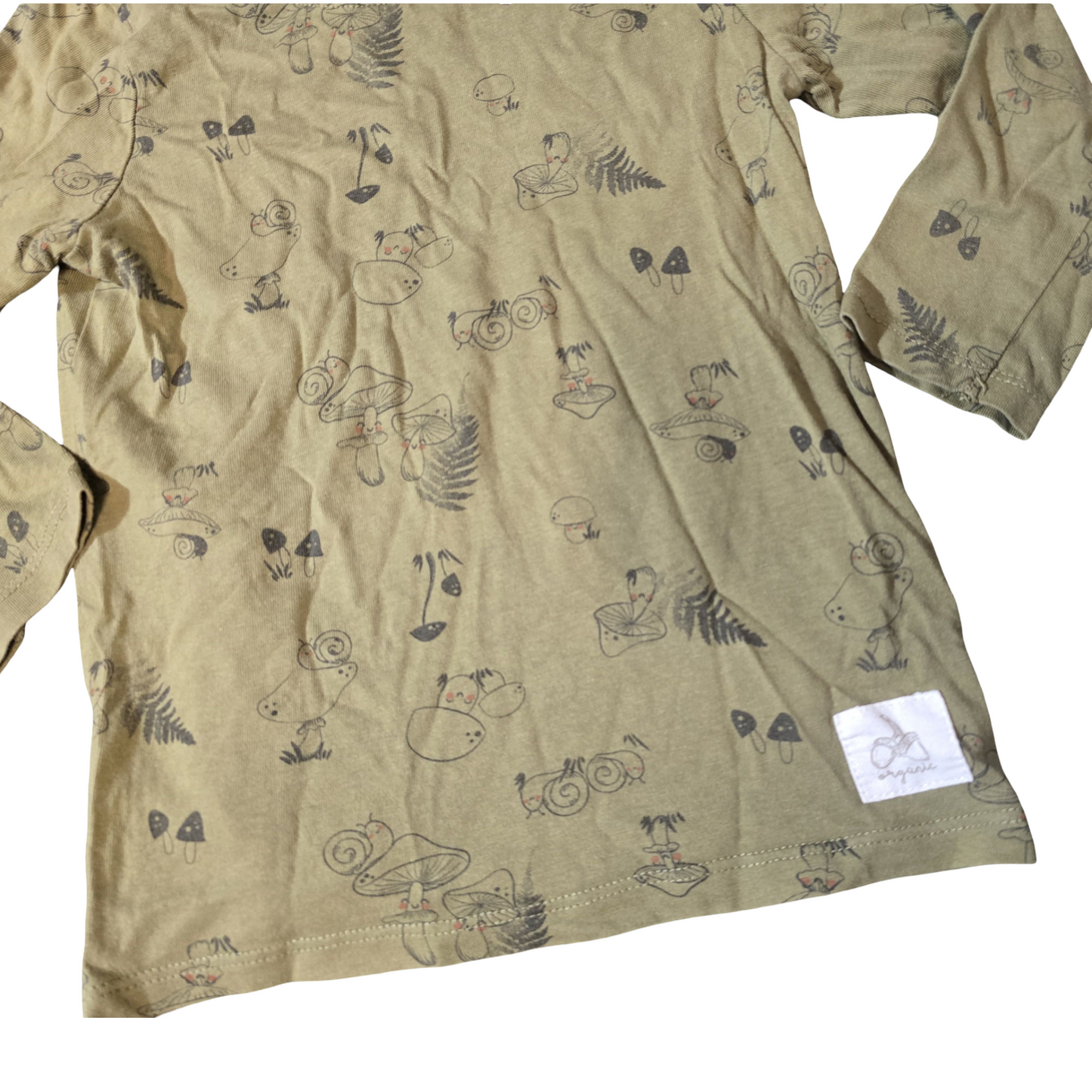 So Cute Khaki Green Woodland Print Long Sleeve Tee – 2–3 Years