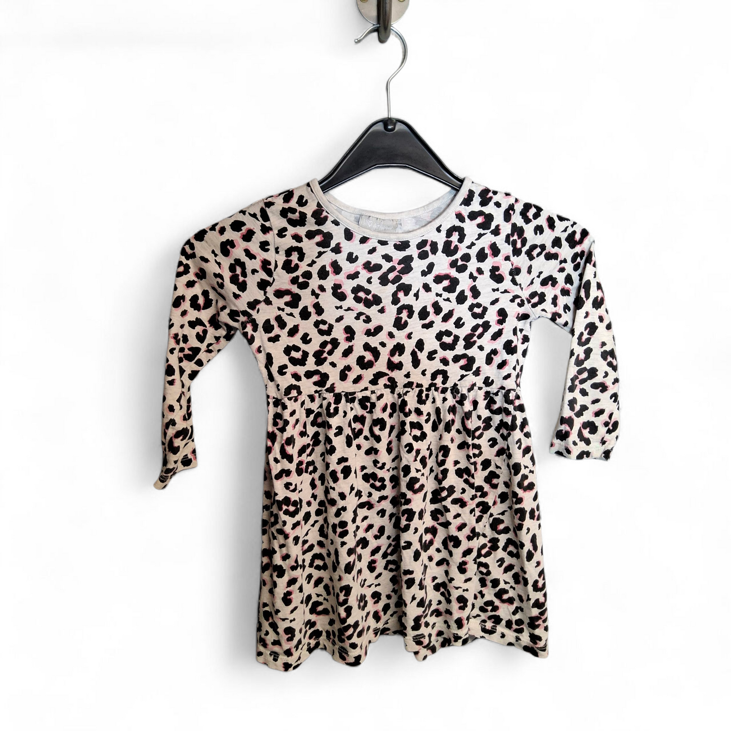 Matalan Grey, Black & Pink Animal Print Dress – Girls 4 Years – 100% Cotton