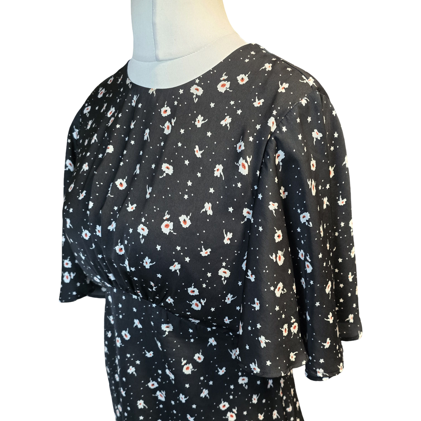 Black Floral Dress Size 12 Weekend Topshop