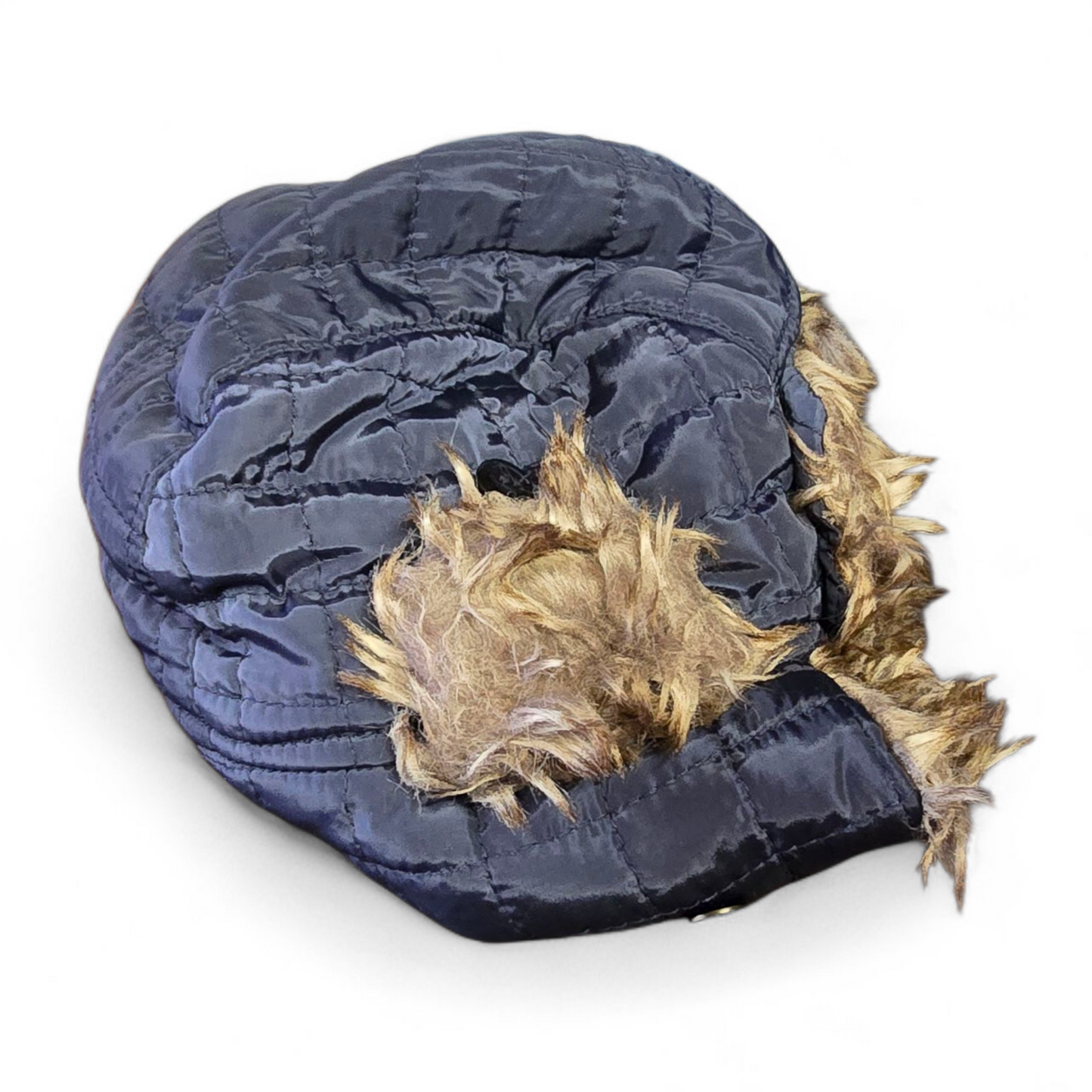 Matalan Navy Quilted Winter Hat with Faux Fur – Boys 3–6 Years