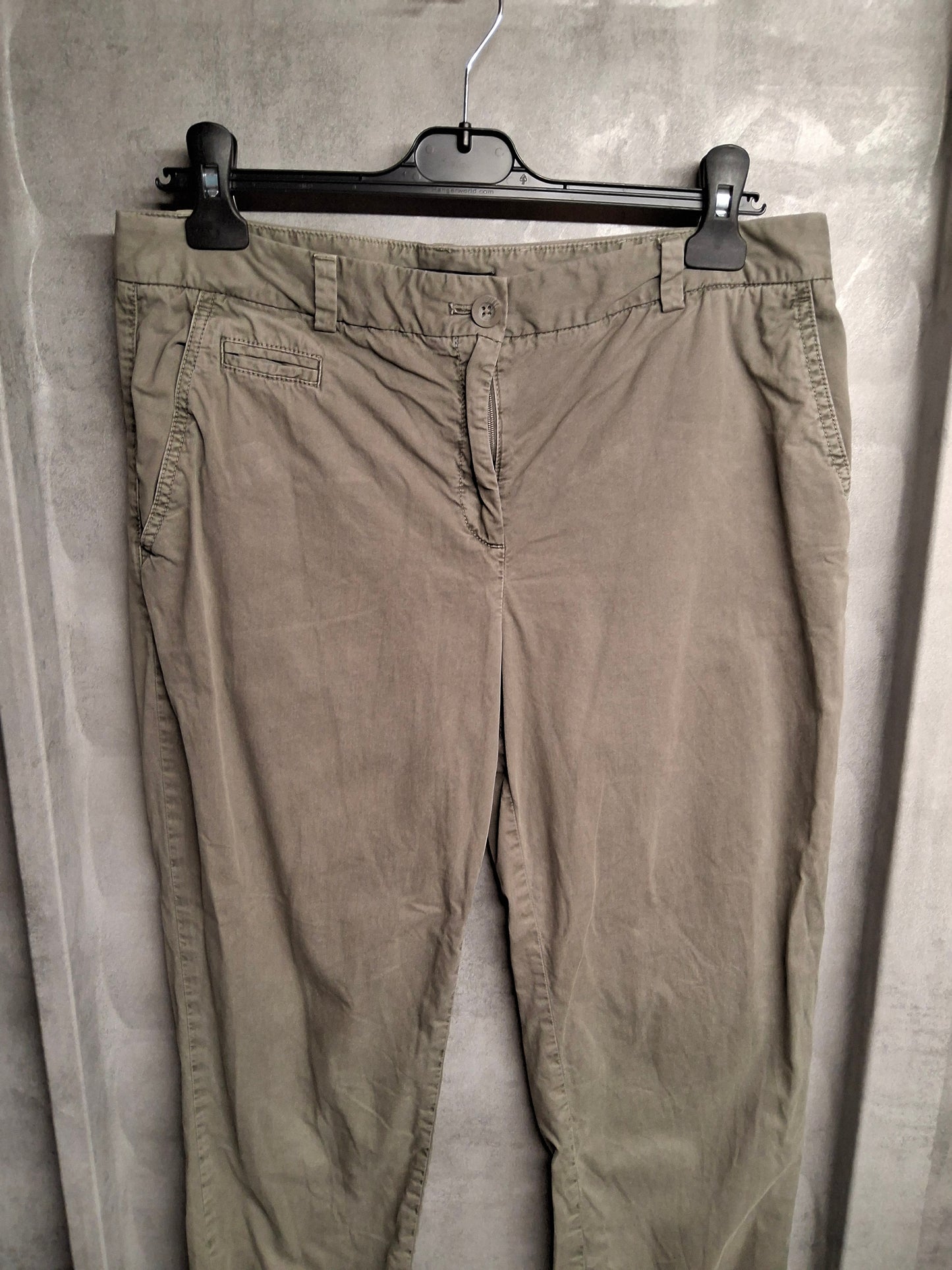 Marks & Spencer Khaki Slim Leg Cotton Chinos – Size 12R