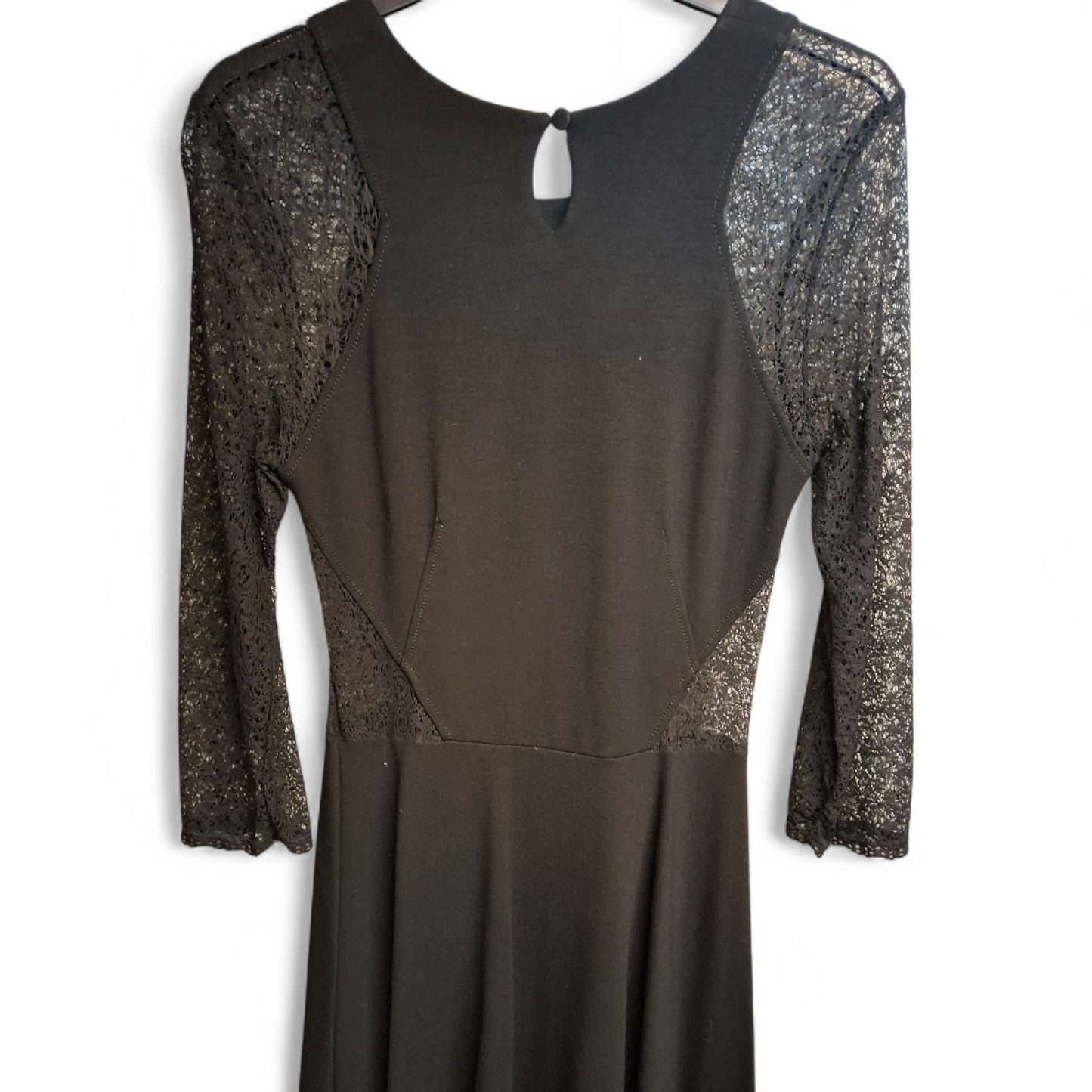 French Connection Black Lace Flared Dress – Size 10