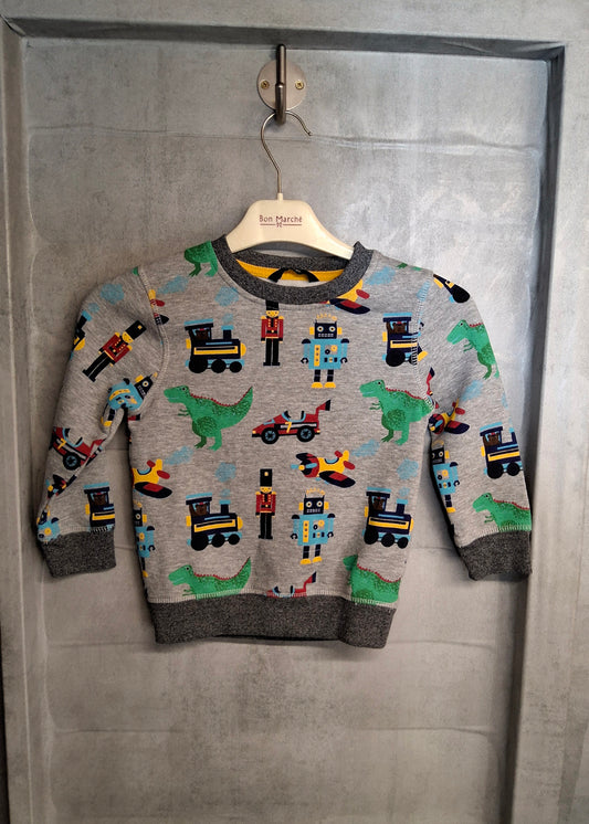 George Boys Grey Jumper – Age 3-4 Years – Cotton/Polyester/Viscose