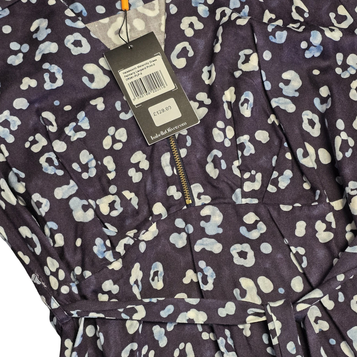 Isabella Oliver 'Halesworth' Maternity Dress Navy Size 6/8 US 3 Animal Print Short Sleeved New