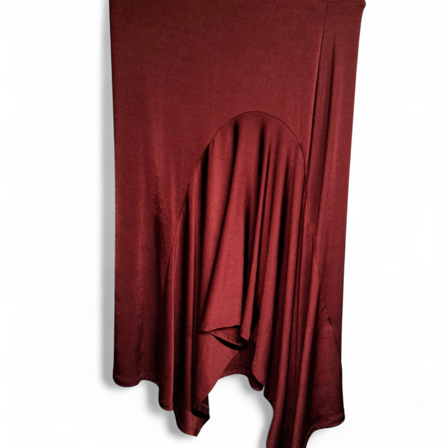 F&F Red Asymmetrical Skirt – Size 12 – Midi/Bodycon Style