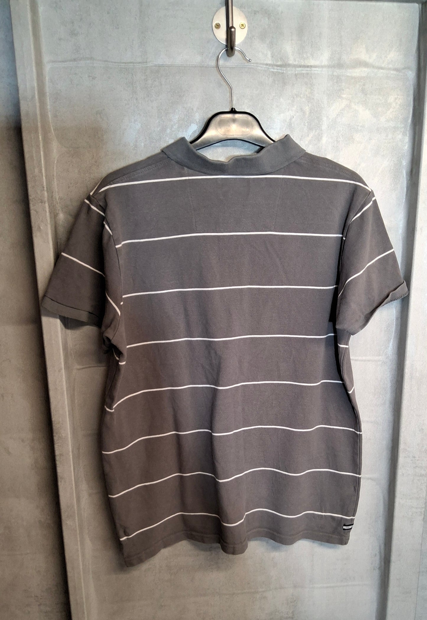 Weekend Offender Men’s Grey & White Polo Shirt – Size L – 100% Cotton