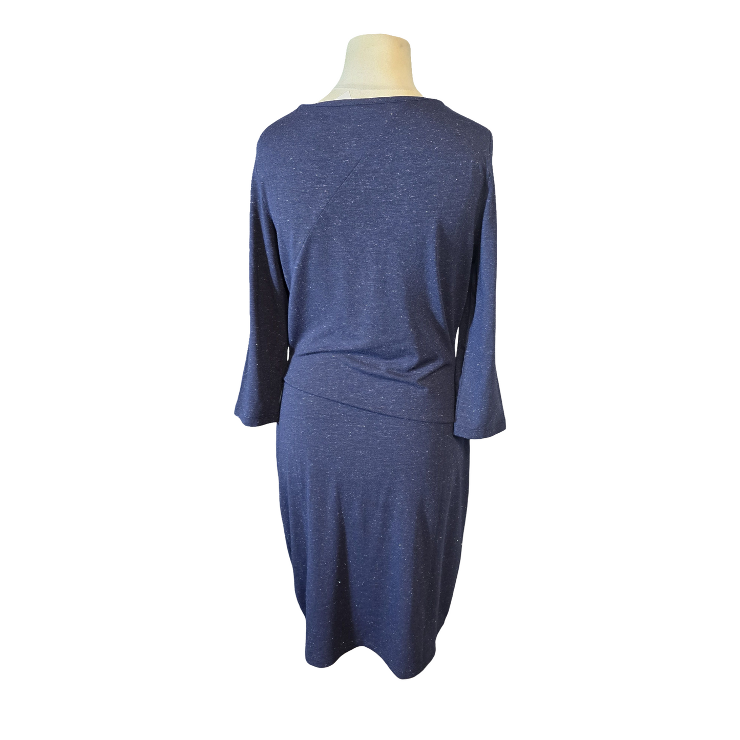 White Stuff Navy & Silver Glitter Midi Dress – UK 12