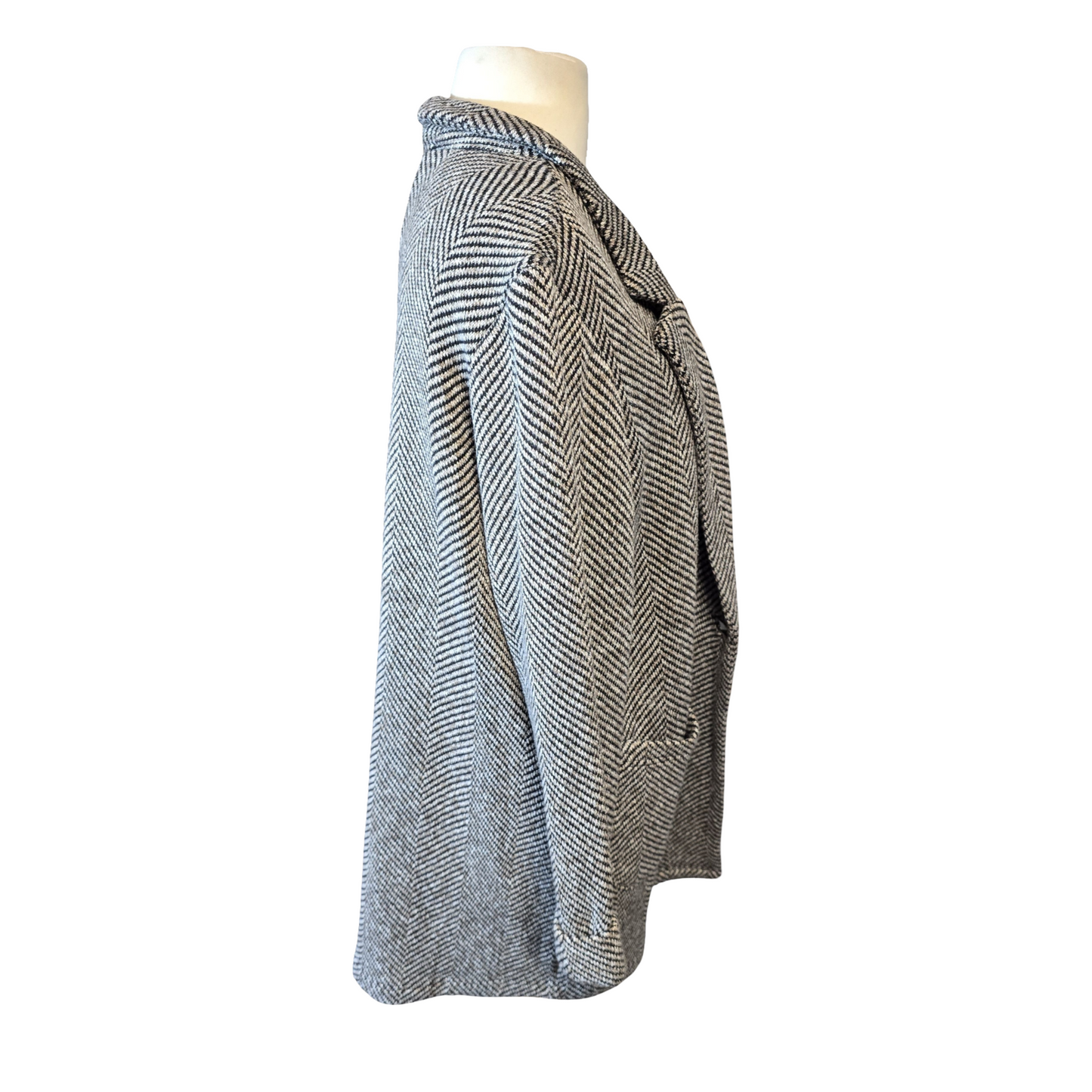 Matalan Black & Grey Midi Blazer Jacket – Size 18