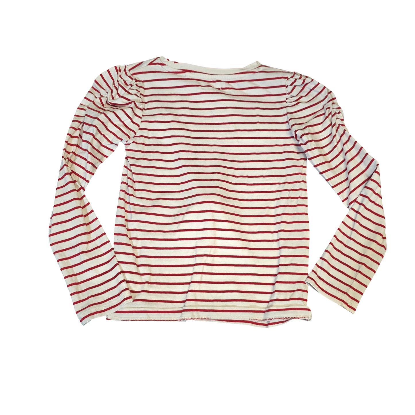 Next Red & White Stripe Xmas Top – Girls Age 6 – Reindeer Pom Pom Design