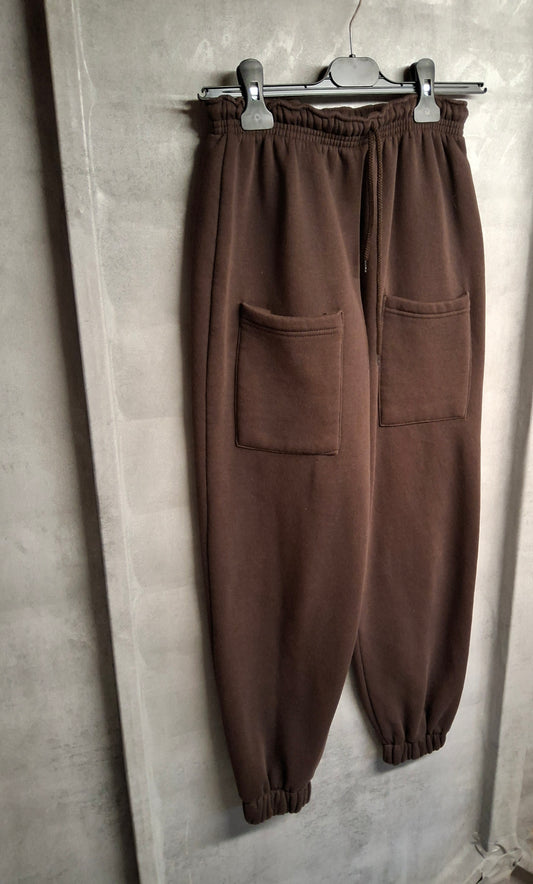 Prettylittlething Chocolate Brown Joggers | Size 6 | Fleece-Lined
